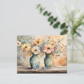 Carte Postale Bouquets Cottagecore Merci (Debout devant)