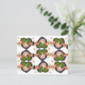 Carte Postale Bouquets de fleurs en forme de cœur et de trèfle p (Debout devant)