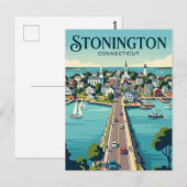 Carte Postale Bourg de Stonington Connecticut (Devant / Derrière)