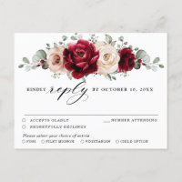 Bourgogne Champagne Ivory Mauve Rose Floral RSVP