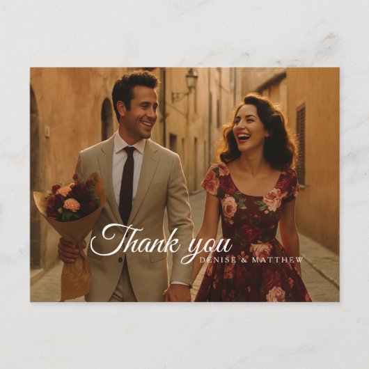 Carte Postale Bourgogne et Rose Merci (Devant)