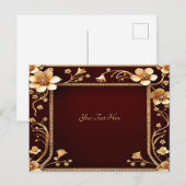 Carte postale Bourgogne Golden Flowers (Devant / Derrière)