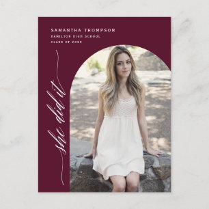 Carte Postale Bourgogne Moderne Elle L'A Fait Graduation Arch Ph