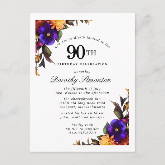 Carte postale Bourgogne violet jaune 90e anniversa (Devant)