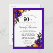 Carte postale Bourgogne violet jaune 90e anniversa (Devant / Derrière)