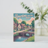 Carte Postale Bourton sur l'eau vintage (Debout devant)