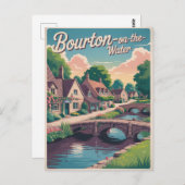Carte Postale Bourton sur l'eau vintage (Devant / Derrière)