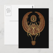 Carte Postale Bousier égyptien à ailes rouges avec coléoptère no (Devant / Derrière)