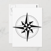 Carte Postale Boussole noire (Devant / Derrière)