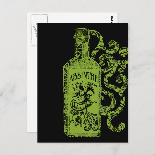 Carte Postale Bouteille d'Absinthe (Devant / Derrière)