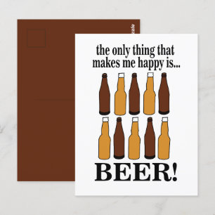 Carte Postale Bouteille de bière Bière drôle
