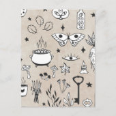 Carte Postale Bouteille de chatte-papillon de Doodle touches de (Devant)