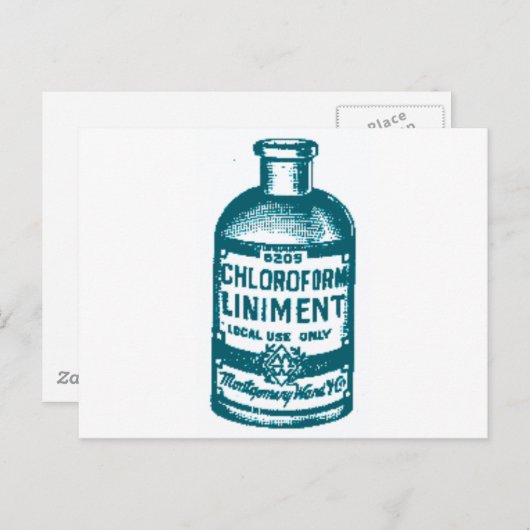Carte Postale Bouteille de chloroforme (Devant / Derrière)