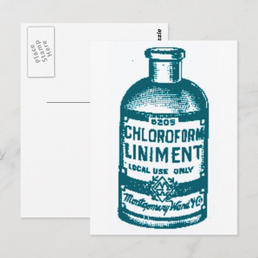 Carte Postale Bouteille de chloroforme (Devant / Derrière)