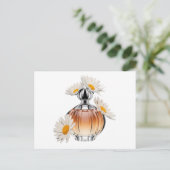 Carte Postale Bouteille de parfum de marguerite (Debout devant)