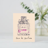 Carte Postale Bouteille de parfum mode aquarelle eau de parfum (Debout devant)