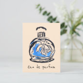 Carte Postale Bouteille de parfum mode aquarelle eau de parfum (Debout devant)