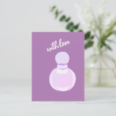 Carte Postale Bouteille de parfum pourpre (Debout devant)