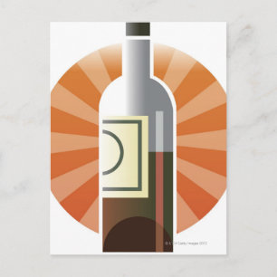 Carte Postale Bouteille de vin