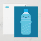 Carte Postale Bouteille d'eau Kawaii (Devant / Derrière)