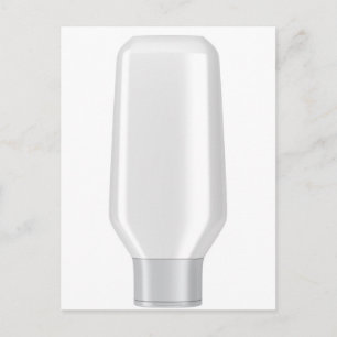 Carte Postale Bouteille en plastique blanc pour shampooing