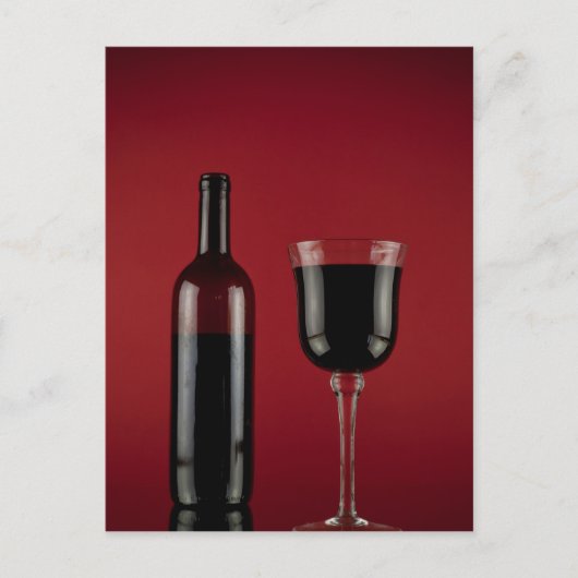 Carte Postale Bouteille en verre rouge (Devant)