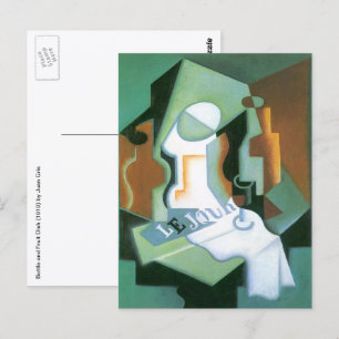 Carte Postale Bouteille et Compotier de Juan Gris, Cubisme Vinta