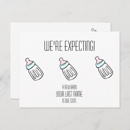 Carte postale Bouteille pour bébé (Devant / Derrière)