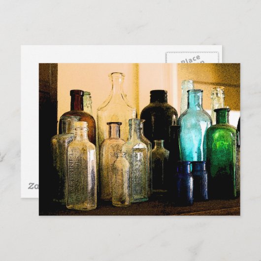 Carte Postale Bouteilles anciennes (Devant / Derrière)