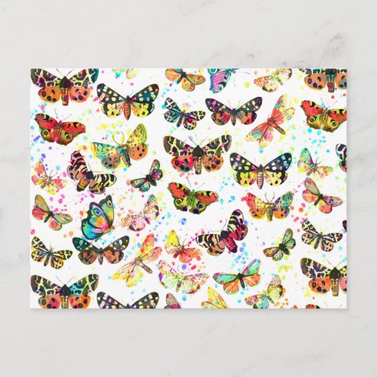 Carte Postale Bouteilles d'aquarelle tendance mignonnes papillon (Devant)