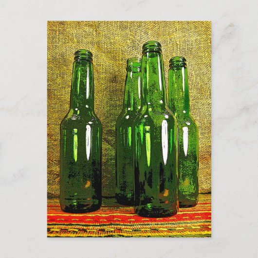 Carte Postale Bouteilles de bière (Devant)