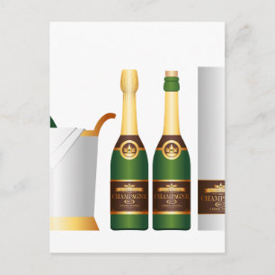 Carte Postale bouteilles de champagne