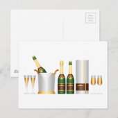 Carte Postale bouteilles de champagne (Devant / Derrière)