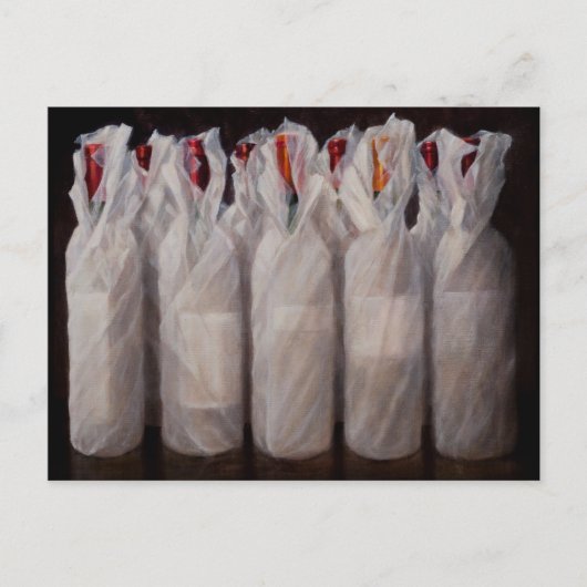 Carte Postale Bouteilles de vin enrobées 2010 (Devant)