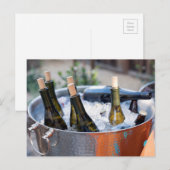 Carte Postale Bouteilles de vin sur glace (Devant / Derrière)