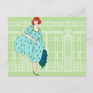 Carte Postale Boutique Casquette parisienne Audrey - Art Déco fr