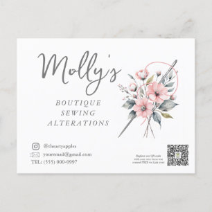 Carte Postale Boutique Couture & Altérations Rose & Grey