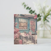 Carte Postale Boutique De Café Chic Cute Shabby (Debout devant)