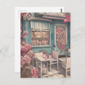 Carte Postale Boutique De Café Chic Cute Shabby (Devant / Derrière)