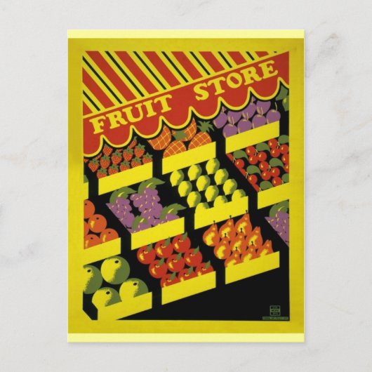 Carte Postale Boutique de fruits - Poster de l'APM - (Devant)