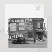 Carte Postale Boutique de liqueurs populaires, 1938 (Devant / Derrière)