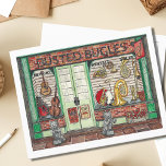 Carte Postale Boutique de musique de musique de bande aquarelle<br><div class="desc">Envoyez à quelqu'un une note spéciale avec cette carte postale d'instruments de bande avec un tableau d'aquarelle original d'une boutique de musique ancienne et pittoresque. Busted Bugles Music Shop, présente une vitrine jazzy d'instruments en laiton brillant et à cordes. Scène tranquille, cette vitrine familière est maintenant fermée, gardée par deux...</div>
