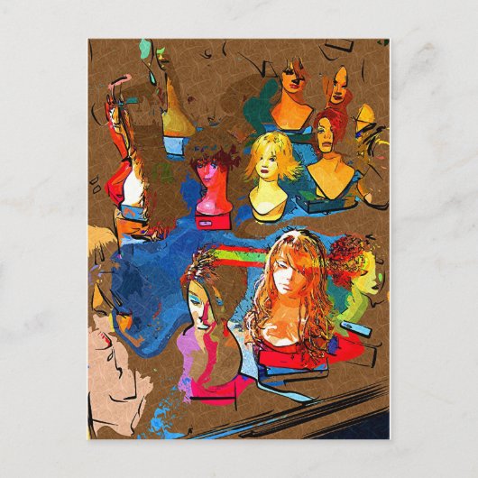 Carte Postale Boutique de perruques (Devant)