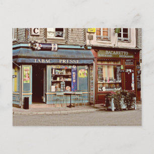 Carte Postale Boutique de tabac et bar à vin vintage en Normandi