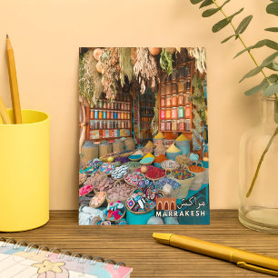 Carte Postale Boutique d'épices colorées de la Médina de Marrake