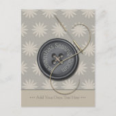 Carte Postale Bouton Avec Aiguille Et Thread Conception (Devant)
