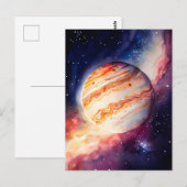 Carte Postale Bouton d'art Jupiter Aquarelle Majestic (Devant / Derrière)