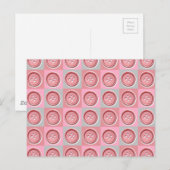 Carte Postale Bouton de couture rose coché (Devant / Derrière)