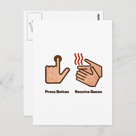 Carte Postale bouton de pression réception bacon (Devant / Derrière)