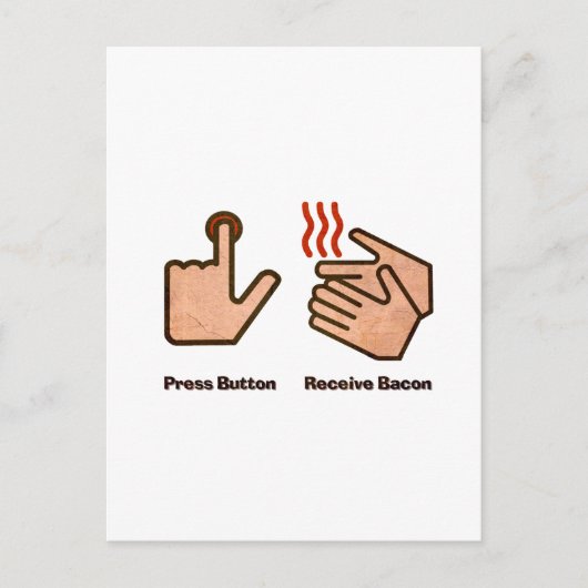 Carte Postale bouton de pression réception bacon (Devant)